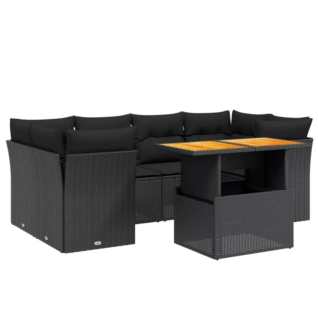 VidaXL - set divano da giardino Polirattan, One Size, Nero