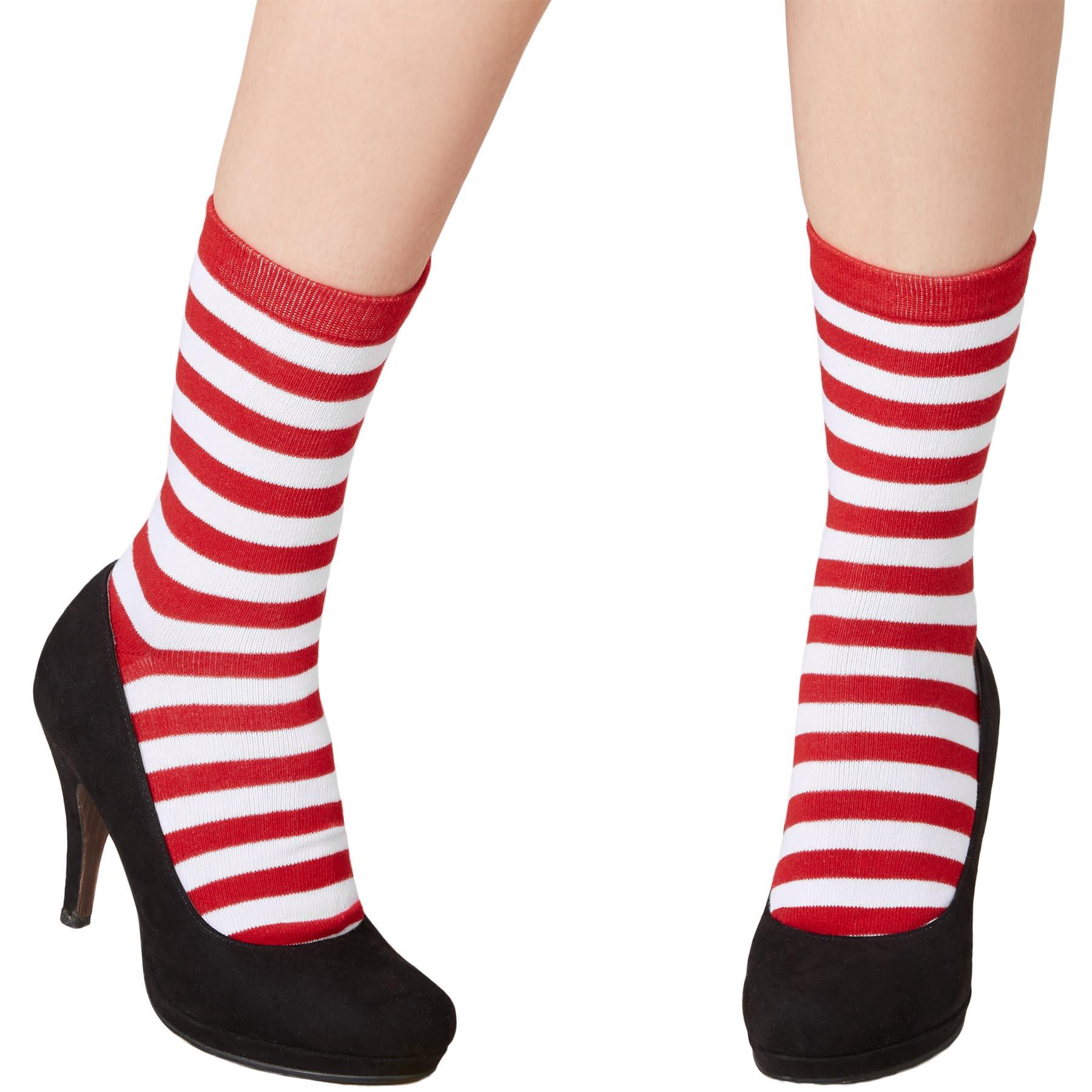 Tectake  Chaussettes de Noël rayées blanc-rouge 