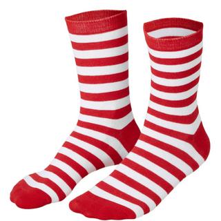 Tectake  Chaussettes de Noël rayées blanc-rouge 