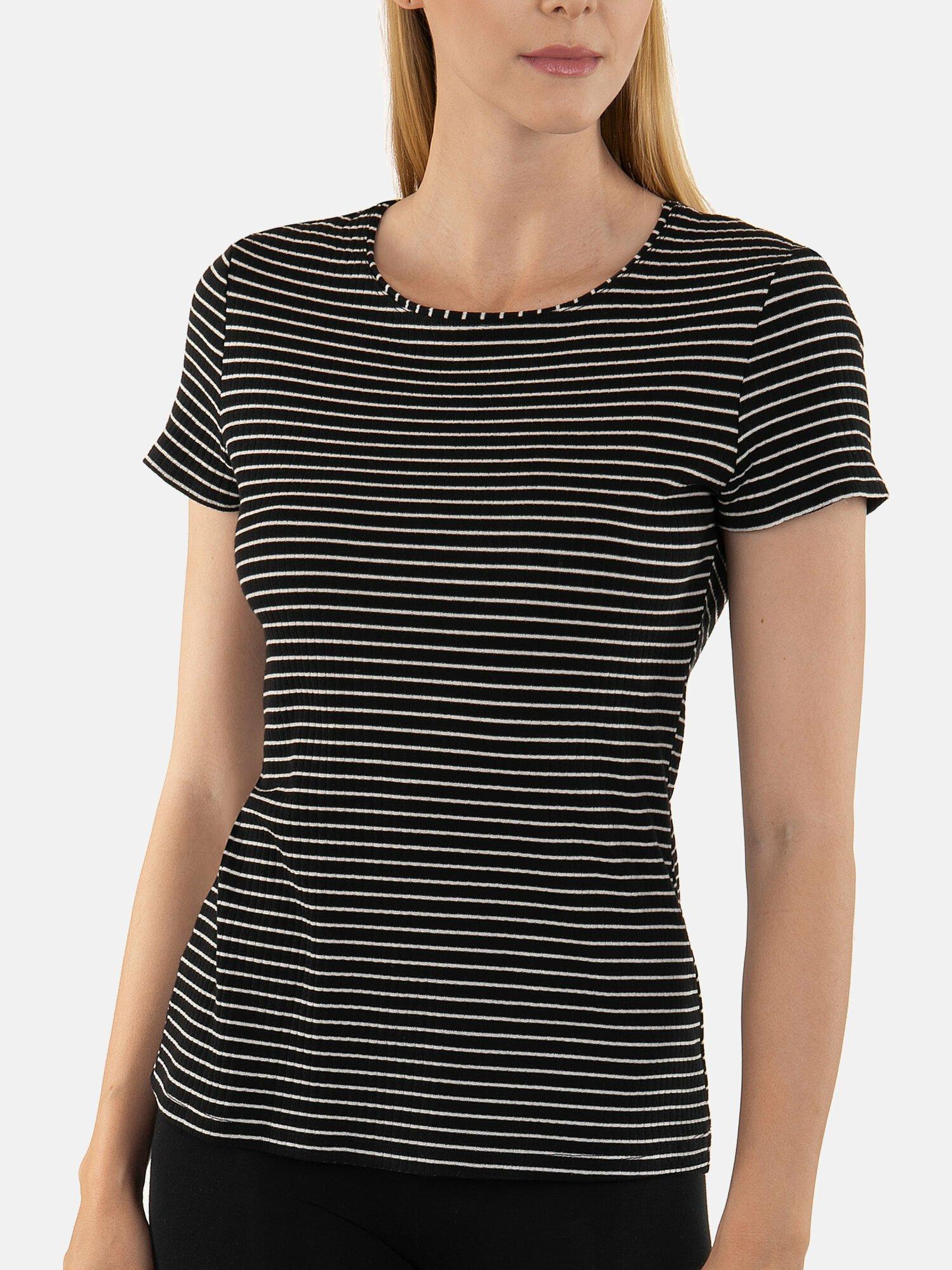 Image of Kurzarm-t-shirt Romance Damen Schwarz S