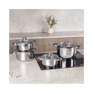 Blaumann Kochtopf Set 6.1L/3.6L/2.6L/1.9L Edelstahl Gourmet Line  