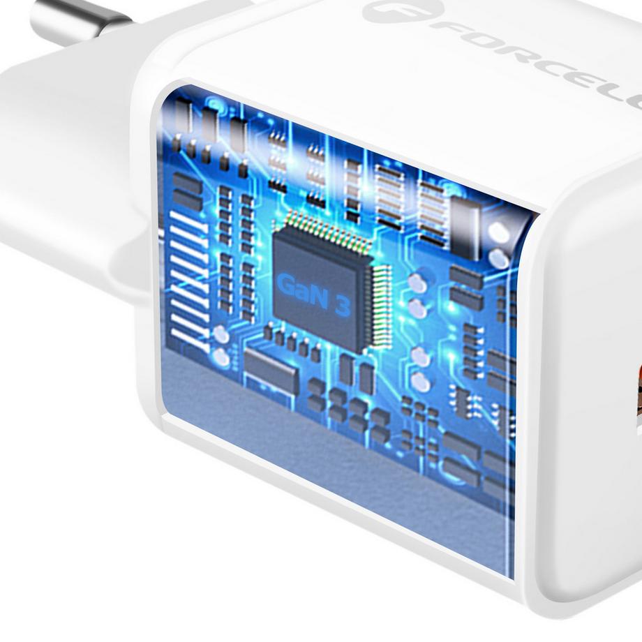 Forcell  Chargeur 30W GaN USB-C + USB Forcell 