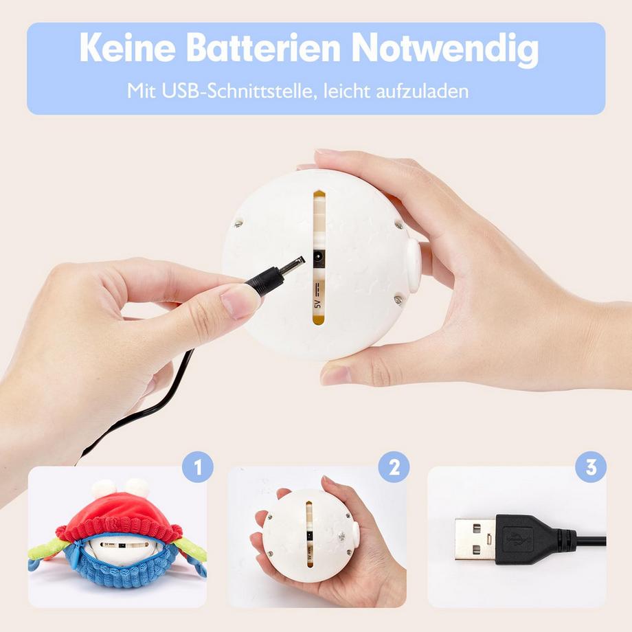 Activity-board  Jouet bébé crabe,Jouet Crawl Musical,Jouet Crawl Tummy Time Baby Toy 