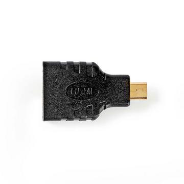 HDMI™ Adaptateur | HDMI™ Micro connecteur | HDMI™ Sortie | Plaqué or | Droit | ABS | Noir | 1 pc. | Boîte