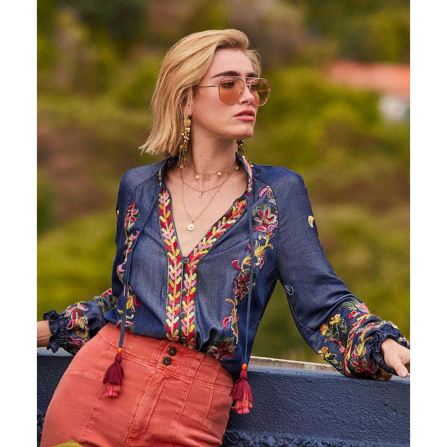 Joe Browns Camicia a Maniche Lunghe Ricamata  