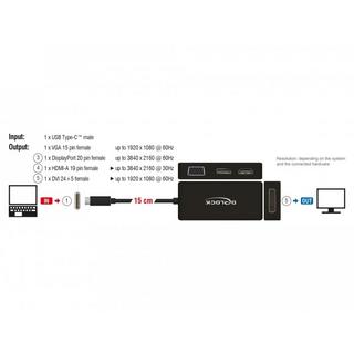 DeLock  Multiadapter 63929 USB-C - DP/DVI-D/HDMI/VGA 