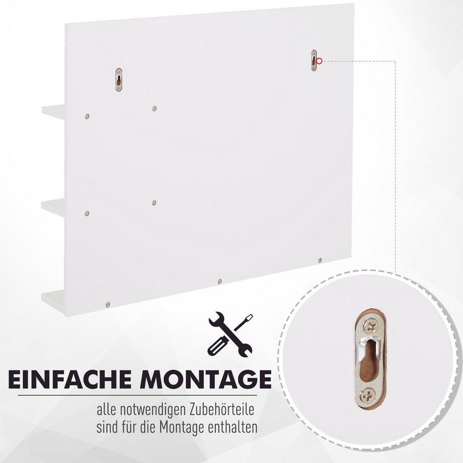 Kleankin Miroir de salle de bain avec 3 étagères  