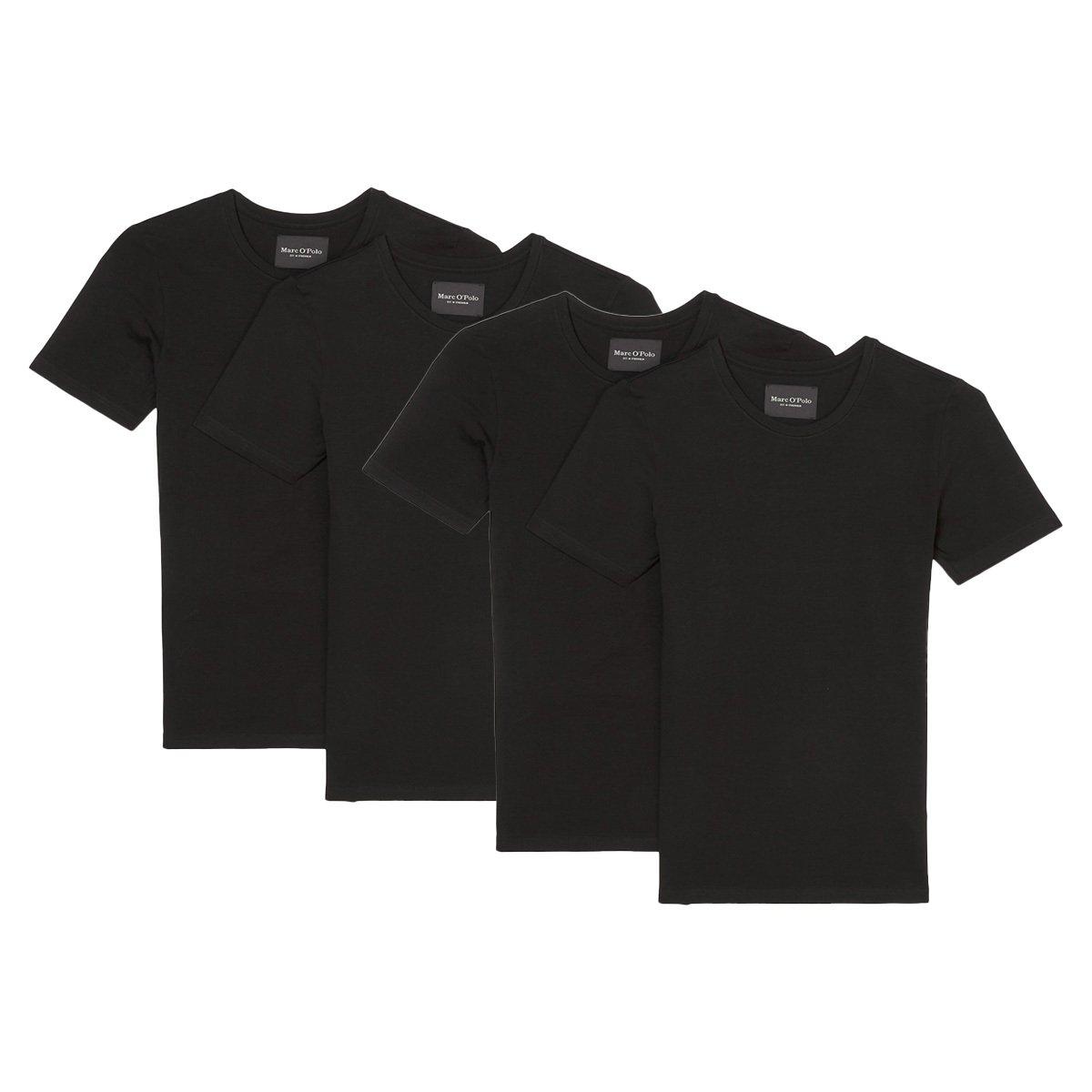 Image of 4er Pack Essentials Organic Cotton - Unterhemd Shirt Langarm Herren Schwarz XXL