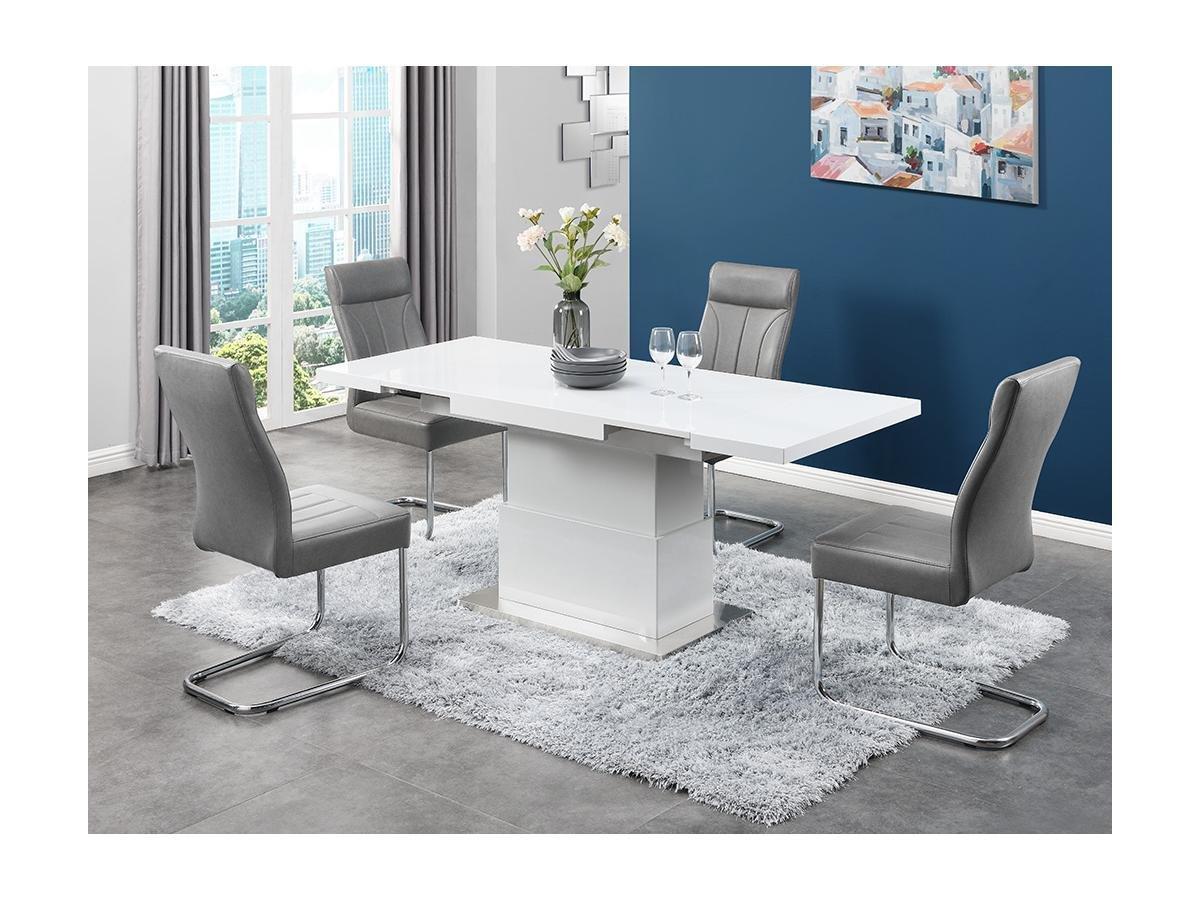 Vente-unique Table relevable LAURIA 2 en 1 extensible MDF laqué  