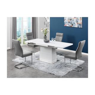 Vente-unique Tavolino 2 in 1 Sollevabile ed estensibile MDF laccato Bianco LAURIA  