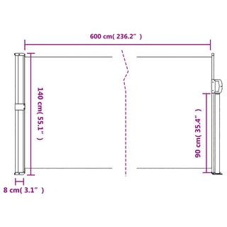 VidaXL tenda da sole laterale retrattile  