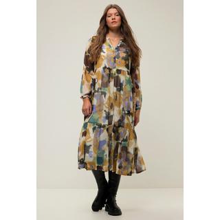 Studio Untold  Robe maxi à ligne en A et manches longues, imprimé batik et doublure 