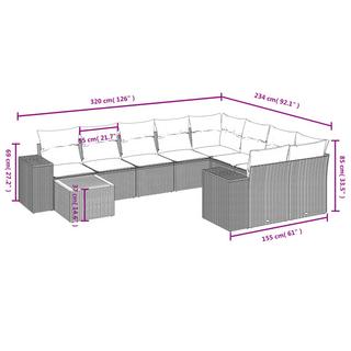 VidaXL set divano da giardino Polirattan  