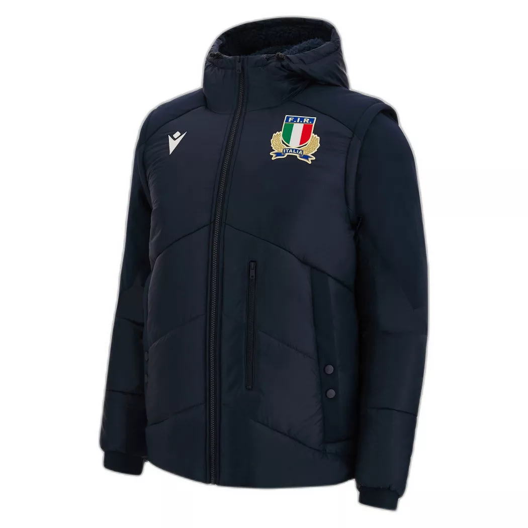 macron - daunenjacke mit abnehmbaren ärmeln italie rugby 2022/23, für Damen, Größe XXXL