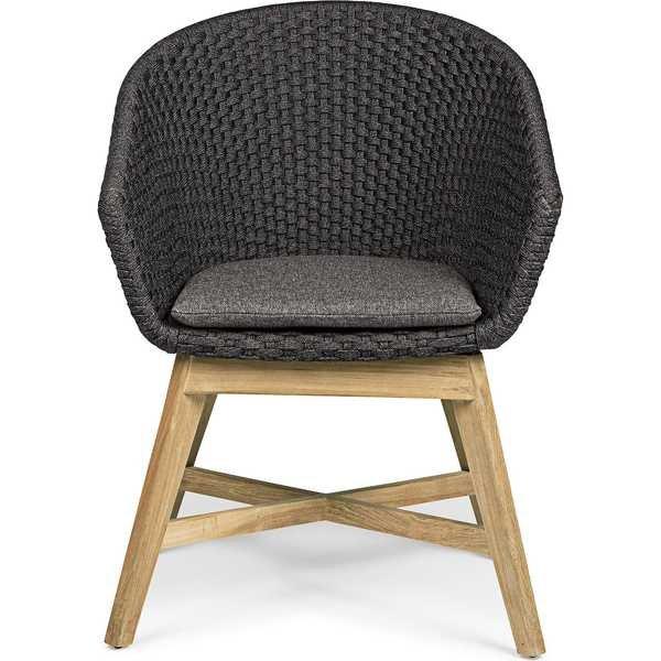 mutoni Fauteuil de jardin Coachella avec coussin anthracite  