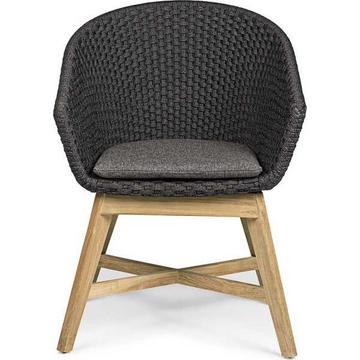 Fauteuil de jardin Coachella avec coussin anthracite