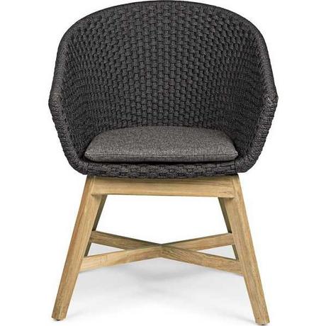 mutoni Fauteuil de jardin Coachella avec coussin anthracite  