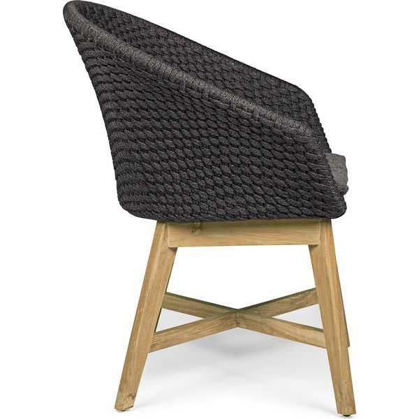 mutoni Fauteuil de jardin Coachella avec coussin anthracite  