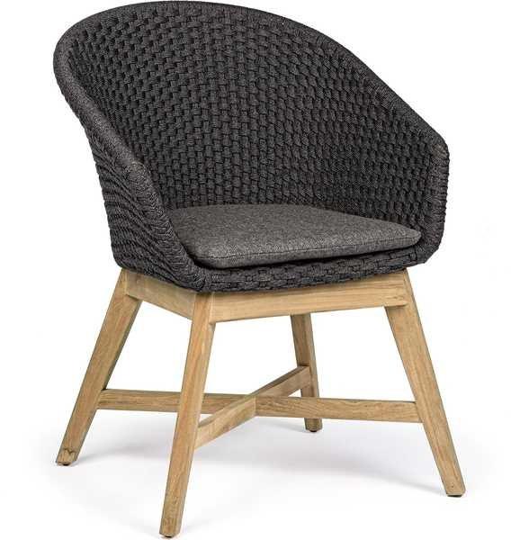 mutoni Fauteuil de jardin Coachella avec coussin anthracite  