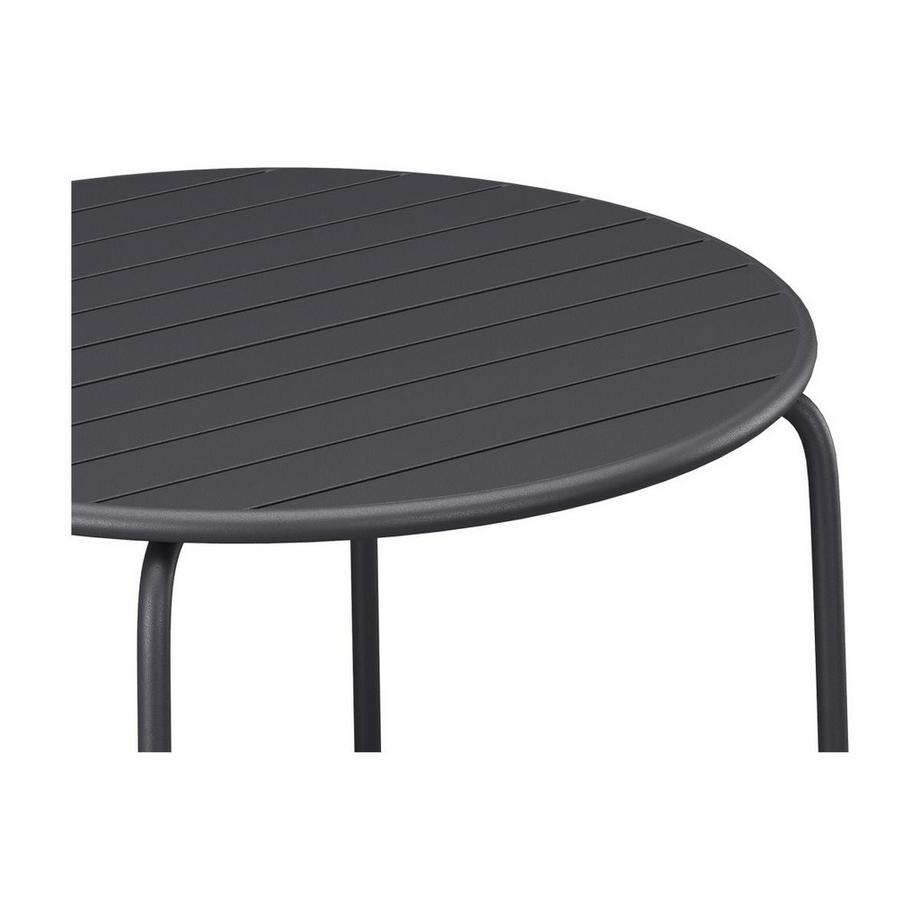 Vente-unique Table ronde de jardin D.130 cm en métal - Gris foncé -  MIRMANDE de MYLIA  