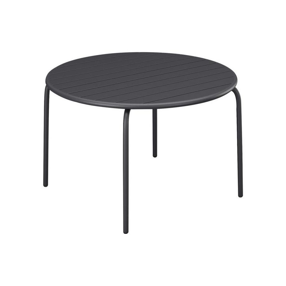 Table ronde de jardin D.130 cm en métal - Gris foncé -  MIRMANDE de MYLIA
