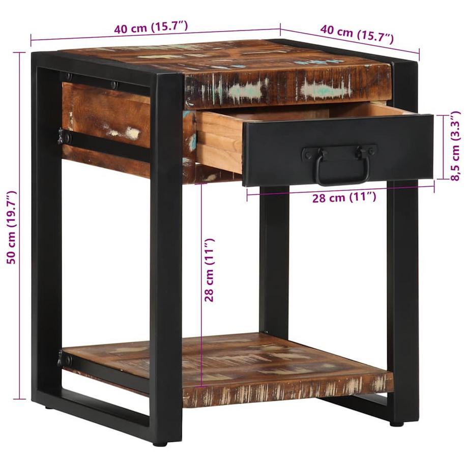 VidaXL tavolino Legno di recupero  