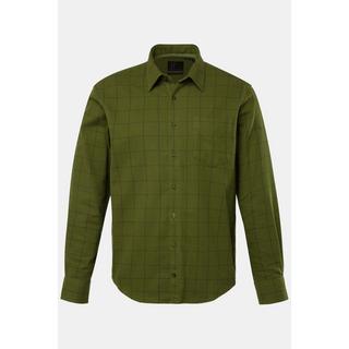 JP1880  Camicia di flanella a quadri dalla vestibilità moderna con maniche lunghe e colletto ad apertura inglese, fino alla tg. 8XL 