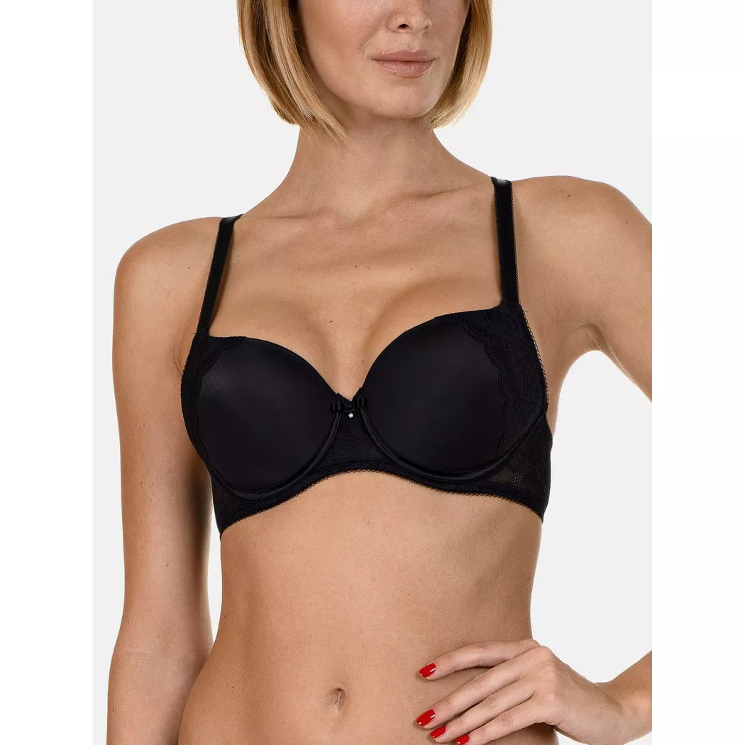 Lisca - Vorgeformter BH Evelyn B bis E, für Damen, Beton-Optik / Schwarz, Größe 95B