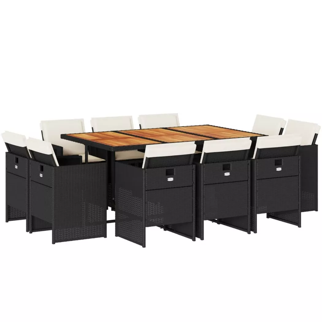 VidaXL - Garten essgruppe poly-rattan, One Size, Schwarz