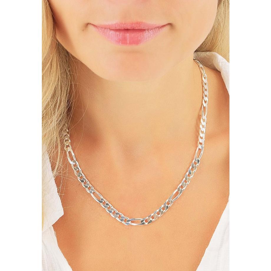 MUAU Schmuck  Collier figaro en argent 925, 6,2mm, 45cm 