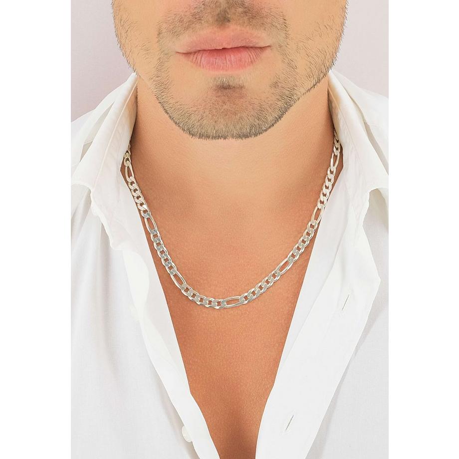 MUAU Schmuck  Collier figaro en argent 925, 6,2mm, 45cm 