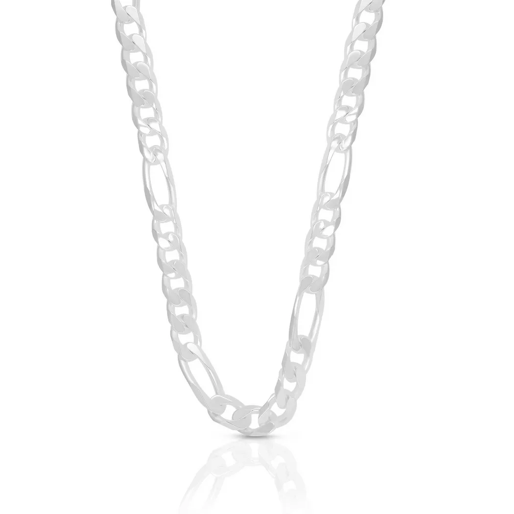 MUAU Schmuck - Collier Figaro Silber 925, 6.2mm, 45cm, 45cm
