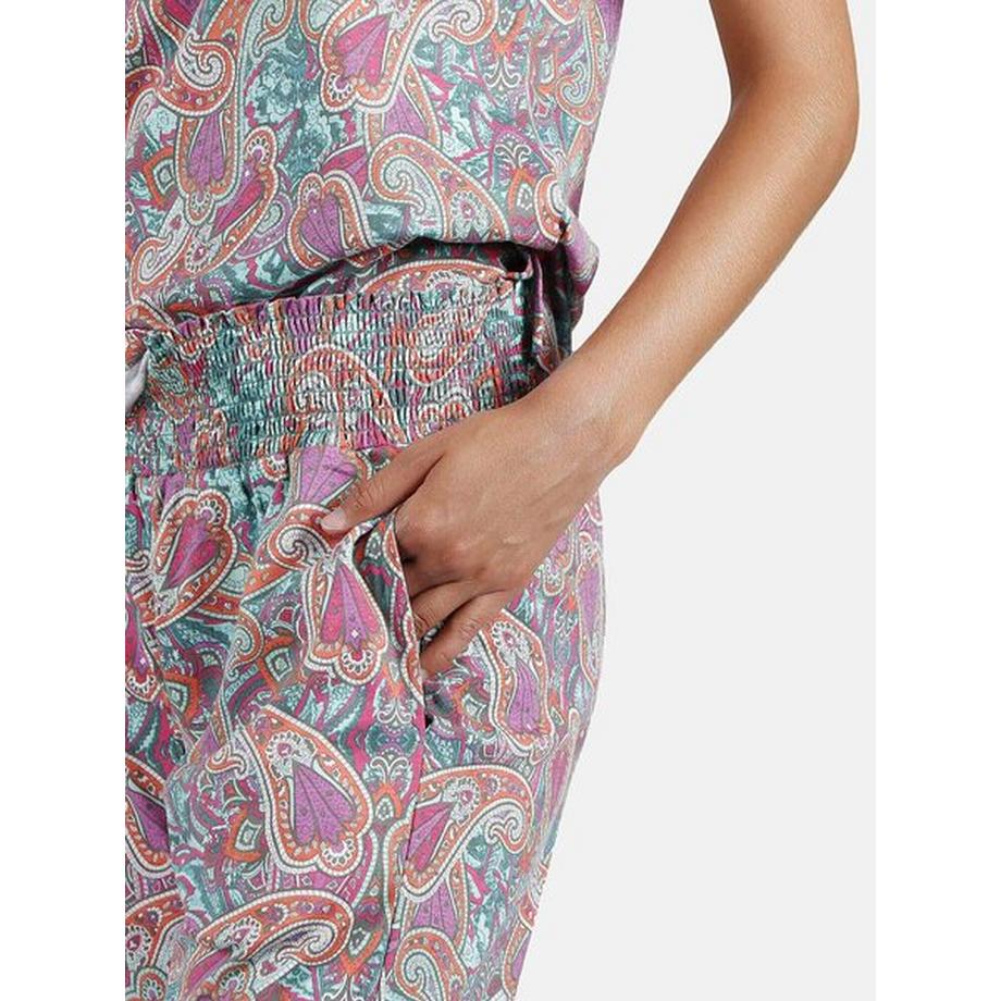 Admas Paisley Print Top und Strandhose Set  