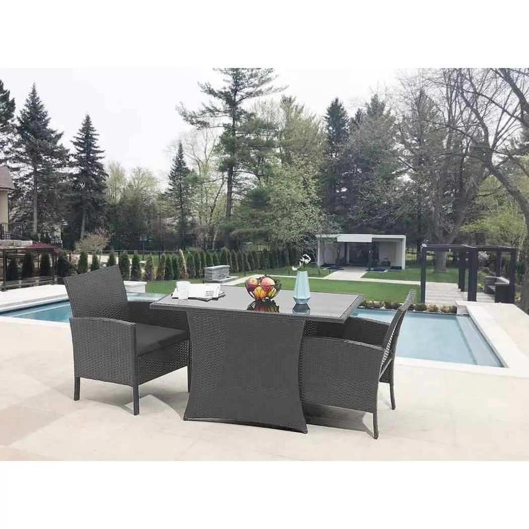 mutoni - Garten Sitzgruppe Polyrattan schwarz, One Size