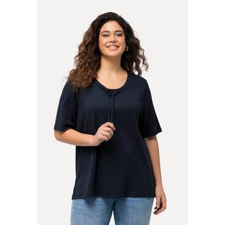 Ulla Popken  Felpa con collo alto, fascia decorativa, mezze maniche e modal 