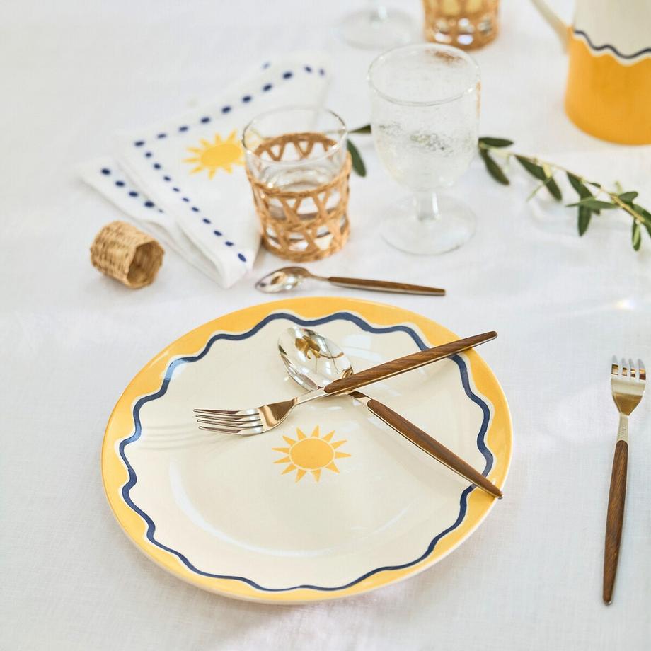 La Redoute Intérieurs Lot 4 assiettes plates faïence motif  