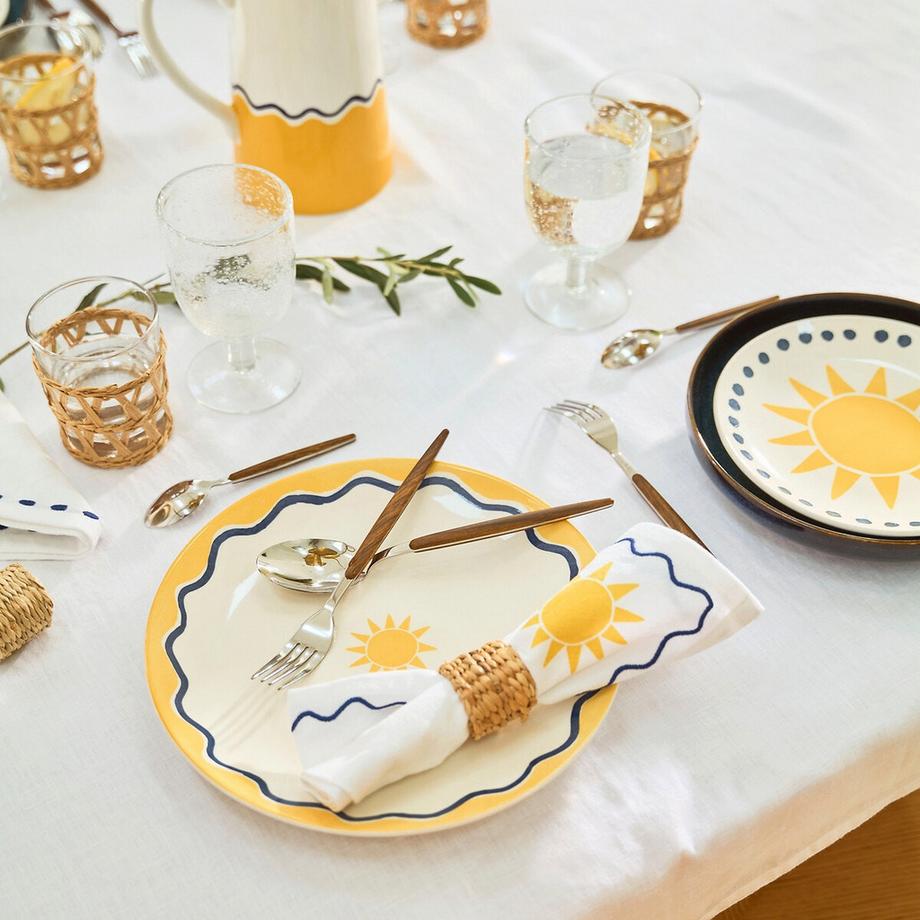 La Redoute Intérieurs Lot 4 assiettes plates faïence motif  