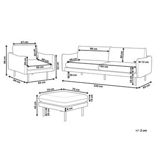 Beliani Wohnzimmer Set mit Ottomane aus Polyester Modern VINTERBRO  