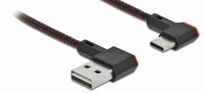 DeLock  EASY-USB 2.0 Kabel Typ-A Stecker zu USB Type-C™ Stecker gewinkelt links  rechts 1,5 m 