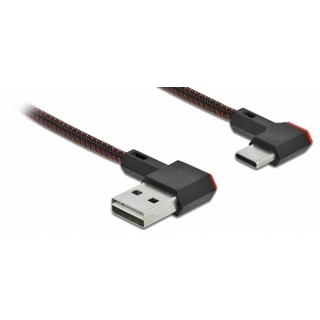 DeLock  EASY-USB 2.0 Kabel Typ-A Stecker zu USB Type-C™ Stecker gewinkelt links  rechts 1,5 m 