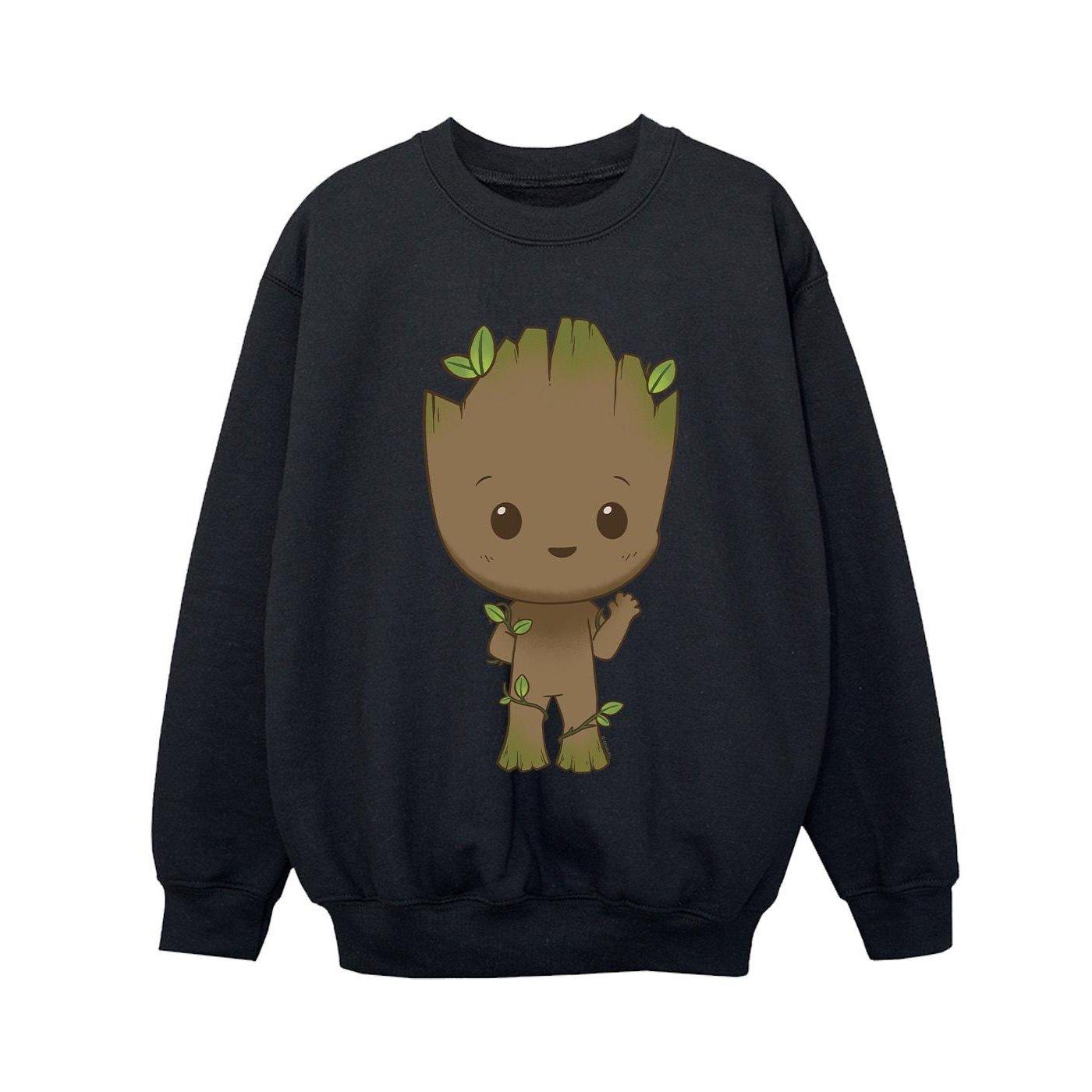Image of I Am Groot Chibi Wave Pose Sweatshirt Unisex Schwarz 152-158