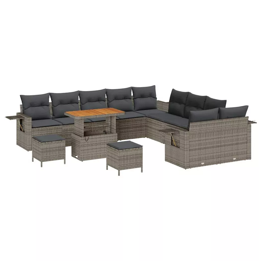 VidaXL - Gartenmöbel set poly-rattan, One Size, Grau