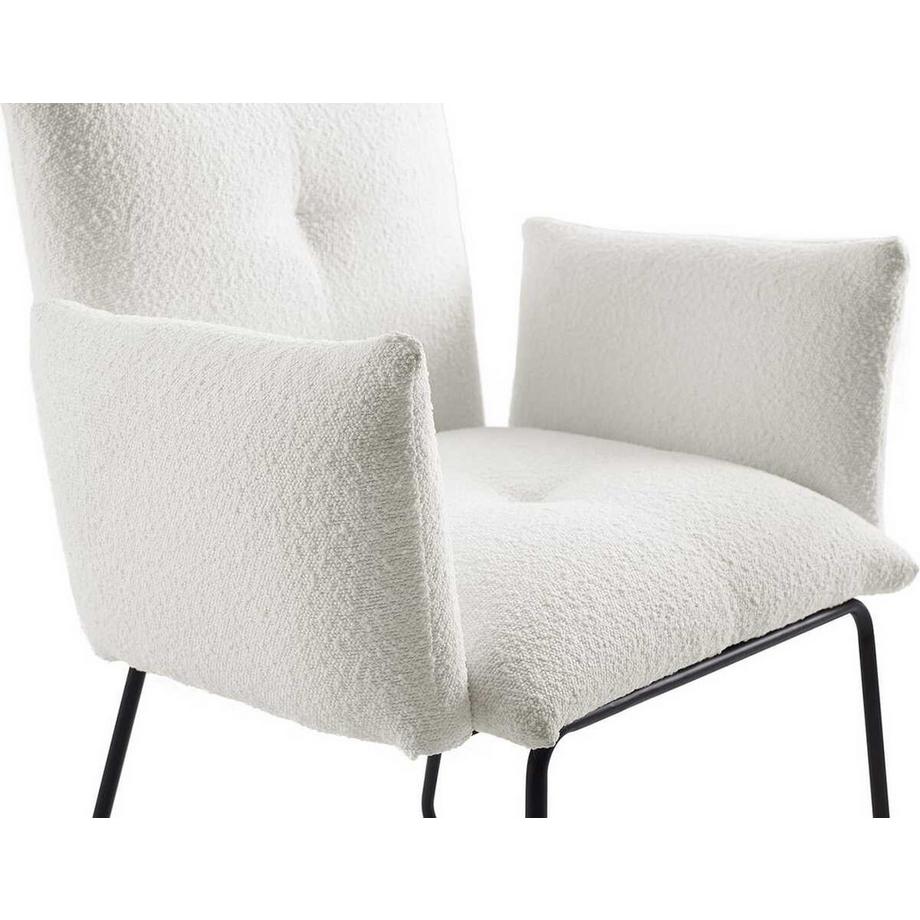 mutoni Sedia da pranzo con braccioli Vlebstor bianco  