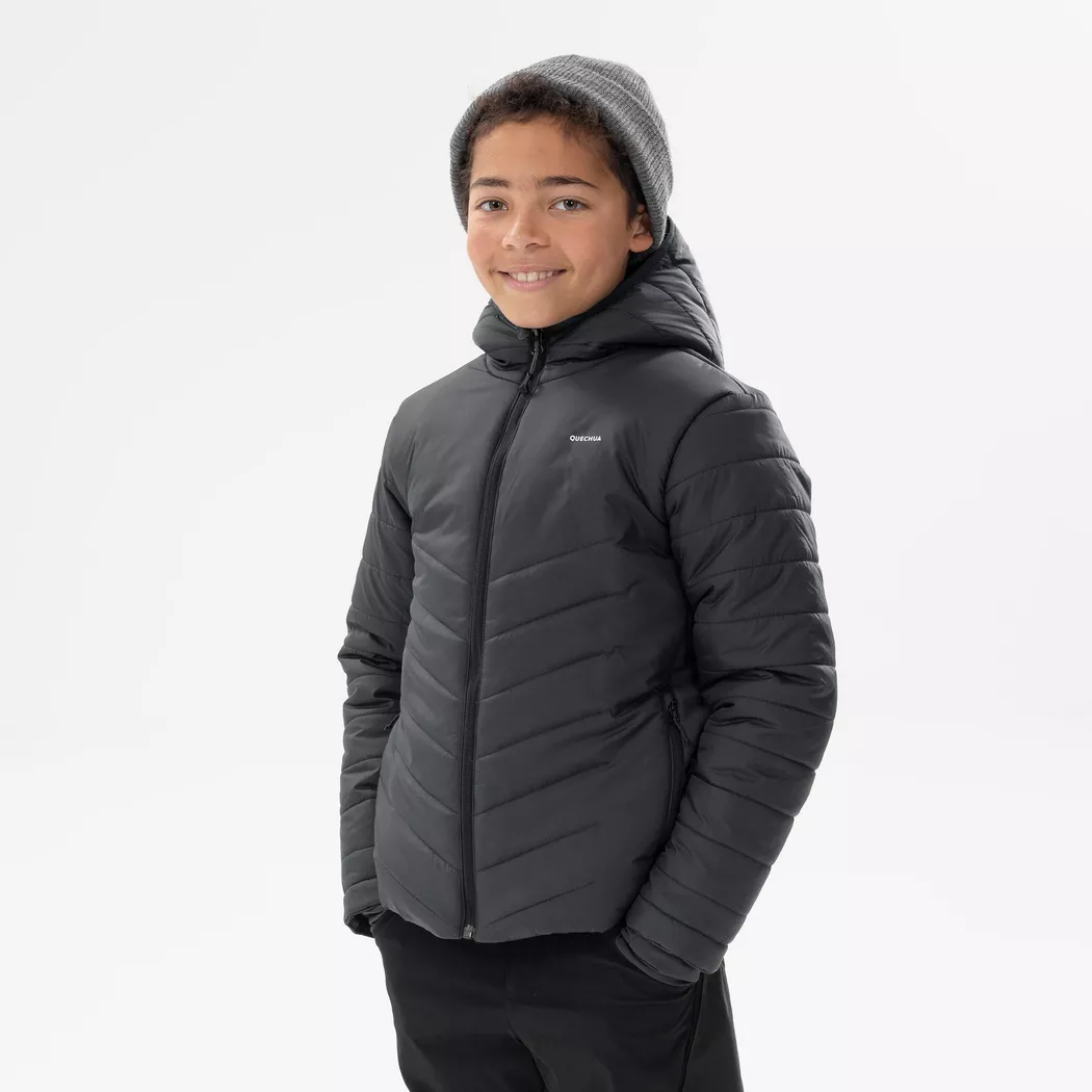 QUECHUA - Wattierte Wanderjacke Hybridjacke Kinder, 149-159CM, Space Black