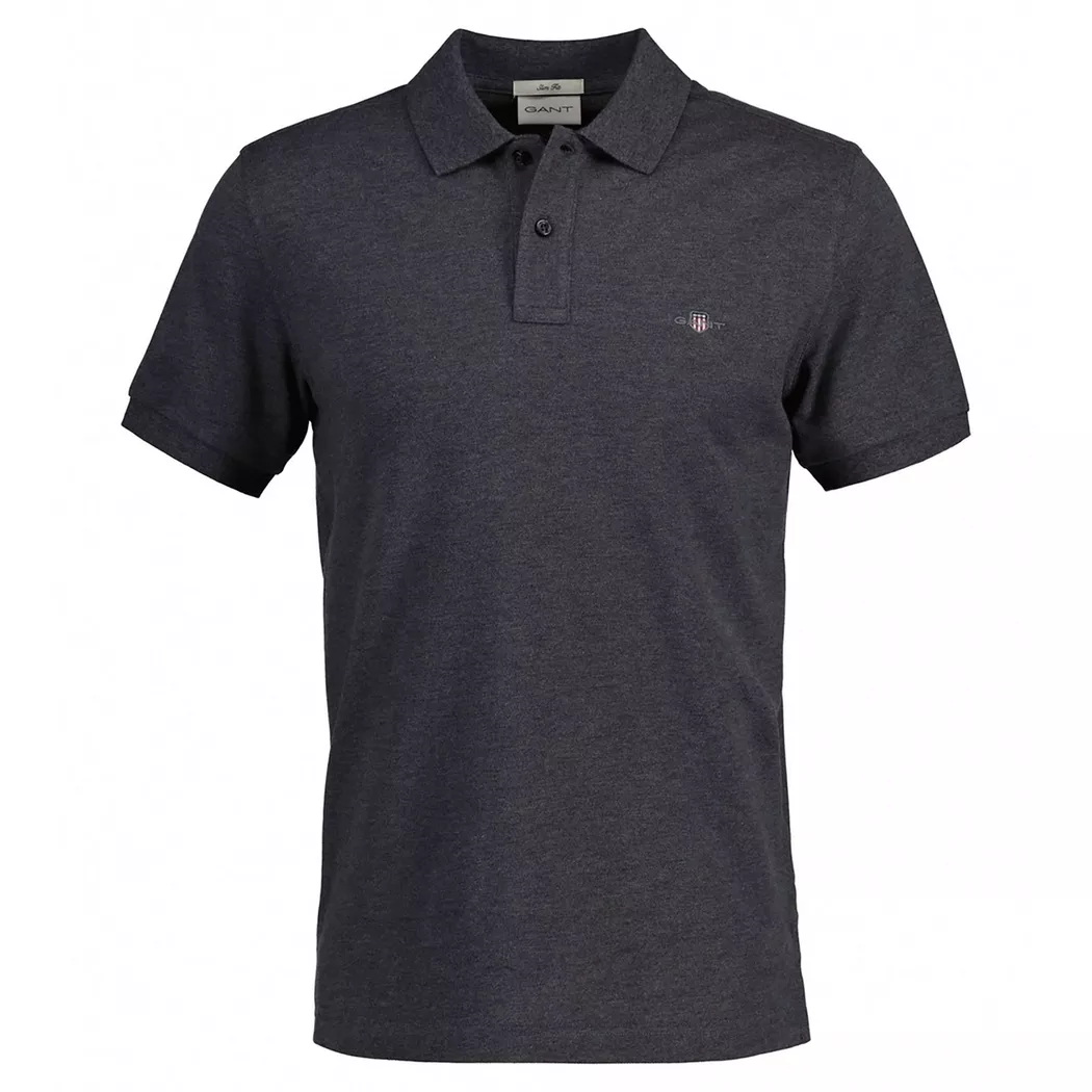 Gant - Poloshirt  1er Pack Bequem sitzend-Slim Shield Pique Polo, für Herren, Mediumgrau, Größe XXL