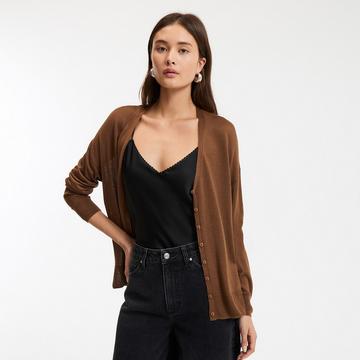 Cardigan col v en fine maille