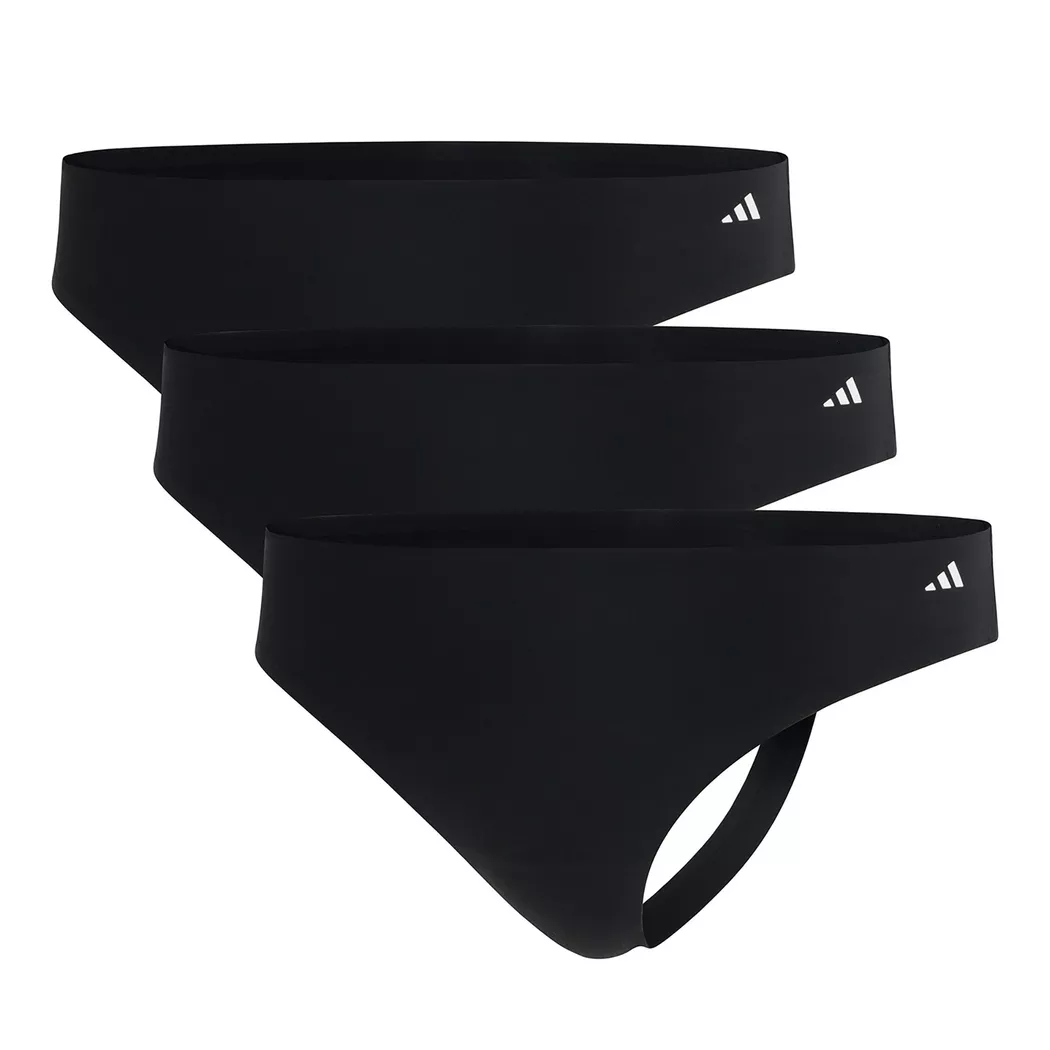 adidas - String  3er Pack Stretch-Thongs Active Light Flex 3P, für Damen, Schwarz, Größe S