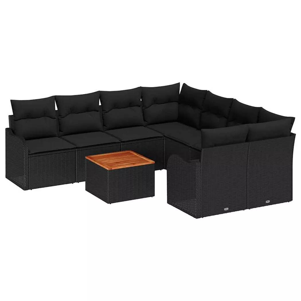VidaXL - Gartensofa-set poly-rattan, One Size, Schwarz