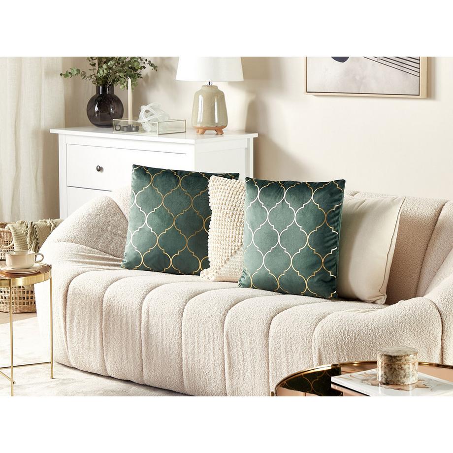 Beliani Set di 2 cuscini en Velluto  ALYSSUM  