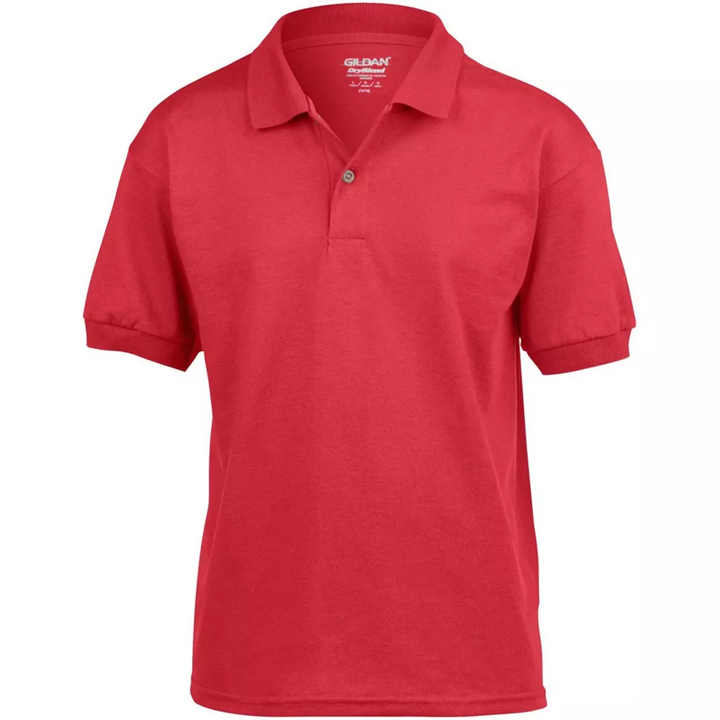 Gildan - DryBlend PoloShirt, M, Rot Bunt